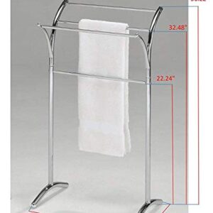 KB Designs - 3 Tier Freestanding Metal Towel Rack Stand, Chrome