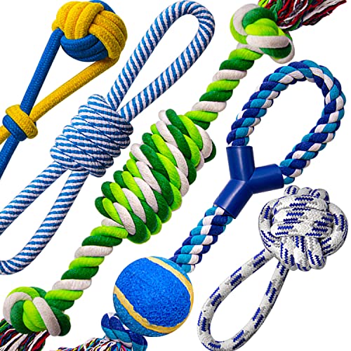 Heibizi Dog Toys for Large Dogs Aggressive Chewers, Valued Durable Dog Rope Toys Pack for Medium Large Breed, Interactive Tug of War Toys for Dogs, Dog Gifts