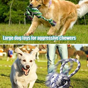 Heibizi Dog Toys for Large Dogs Aggressive Chewers, Valued Durable Dog Rope Toys Pack for Medium Large Breed, Interactive Tug of War Toys for Dogs, Dog Gifts