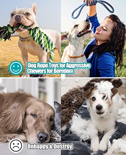 Heibizi Dog Toys for Large Dogs Aggressive Chewers, Valued Durable Dog Rope Toys Pack for Medium Large Breed, Interactive Tug of War Toys for Dogs, Dog Gifts