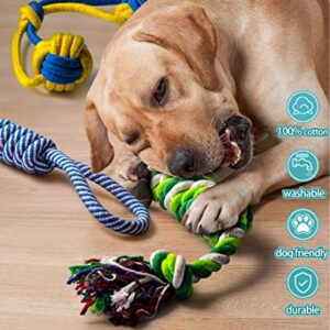 Heibizi Dog Toys for Large Dogs Aggressive Chewers, Valued Durable Dog Rope Toys Pack for Medium Large Breed, Interactive Tug of War Toys for Dogs, Dog Gifts