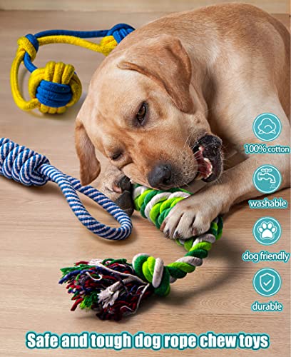 Heibizi Dog Toys for Large Dogs Aggressive Chewers, Valued Durable Dog Rope Toys Pack for Medium Large Breed, Interactive Tug of War Toys for Dogs, Dog Gifts