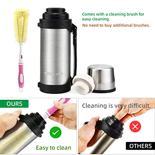 Vacuum Insulated Bottle Coffee Thermos,41 Ounce,Thermos for Hot Drinks,Keep Liquid Hot or Cold 24 Hours,Thermos & Perfect Size Cleaning Brush,Portable,Bpa-Free Termos Para Cafe