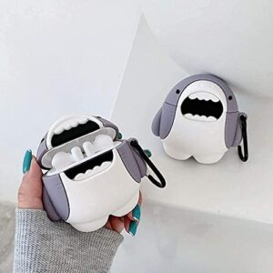 AirPod Pro Case for AirPods Pro Cover Air Pods Pro Cases, Cute 3D Cartoon Luxury Trendy Cute Fancy Funny Aesthetic for Girls Boys Men Teen Kids, Soft Silicone Fashion Character Skin Shark Cases