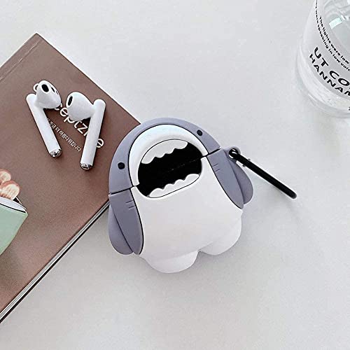 AirPod Pro Case for AirPods Pro Cover Air Pods Pro Cases, Cute 3D Cartoon Luxury Trendy Cute Fancy Funny Aesthetic for Girls Boys Men Teen Kids, Soft Silicone Fashion Character Skin Shark Cases