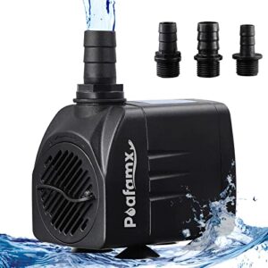 poafamx 550gph submersible pump 30w ultra quiet aquarium water pump with 7.2ft high lift fountain pump 3 nozzles for pond hydroponics statuary fish tanks