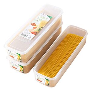 bppyvct 3pcs pasta storage container, plastic spaghetti food storage box, noodle canister with lid for spaghetti, noodles, pasta, eggs, fruits snacks