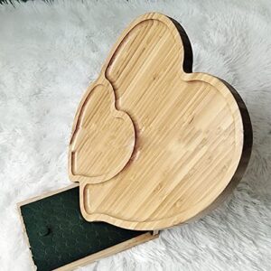 bamboo serving tray heart shaped cheese board salad plate double dinner plate cake plate universal serving platter appetizer plate for snack candy food fruit vegetables home party entertaining decor