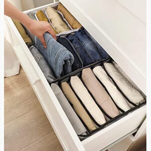 Domika 5pcs Wardrobe Clothes Organizer, Foldable Visible Closet Drawer Grid Storage Box , Portable Washable Storage Containers with Multiple Layers for Leggings, Jeans, T-shirts, Skirts (5PCS Set, White)