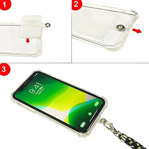 5packs Phone Lanyards Universal Cell Phone Lanyard with Adjustable Detachable Nylon Crossbody Neck Strap and Phone Tether, Phone Strap Compatible with iPhone Samsung and Most Smartphones (White Pad)