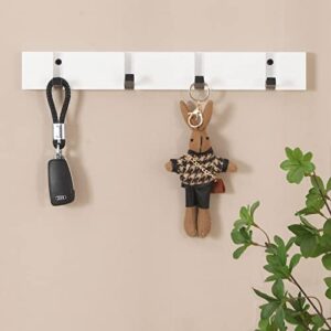 DXHAWRK Wall Mounted Floating Coat Rack Wooden Entryway Coat Hat Hanger Rack Rail with 5 Retractable Hooks Space-Saving for Clothes Towel Purse Robes The Entryway, Bathroom, Bedroom, Kitchen, Mudroom