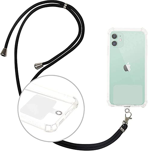 FABULWAY Phone Lanyard Universal Nylon Cell Phone Lanyard with Adjustable Detachable Neck Crossbody Lanyard and Phone Tether,Phone Strap Compatible with Most Smartphones (Dark Color)