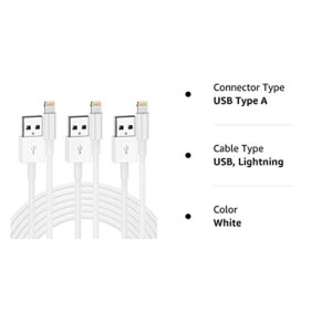 QZIIW [Apple MFI Certified iPhone Charger Cable 10 Ft, 3Pack Extra Long USB to Lightning Cable 10 Feet,Apple Charging Power Cord 10 Foot for iPhone 14 13 12 11 Pro Max Mini XR X 9 8 7Plus 6 6s ipad