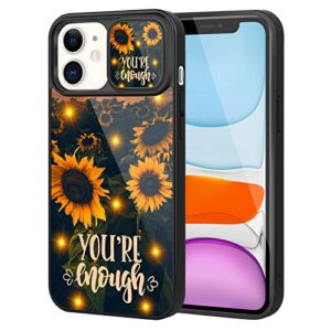 ook sunflower iphone 11 case for women girls with camera protection,slim shockproof anti-scratch protective sunset sunflower phone case for iphone 11 6.1in