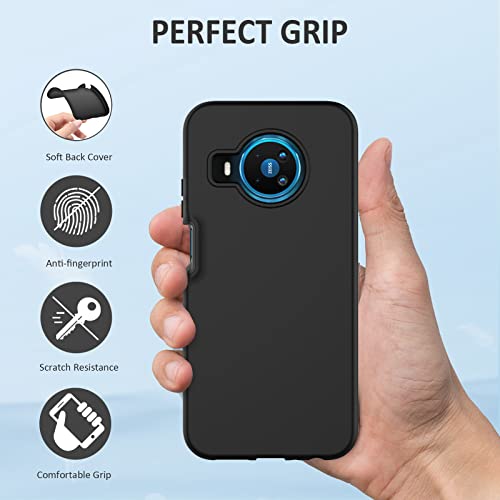 PUJUE for Nokia X100 Silicone Phone Case: Slim Matte Full Rugged Protective Cell Phone Cases - Durable 360 Strong Drop Cute Shockproof TPU Bumper Cover (Black)