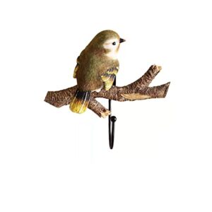 resin wall-mounted coat rack ,realistic birds standing on the branch, creative pastoral style clothes/key hook
