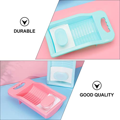 Happyyami 2pcs with washboard underwear washboards underwear wash basin washboard for hand washing clothes hand washboard kid socks hand-washed washboard non-slip pp travel clothing