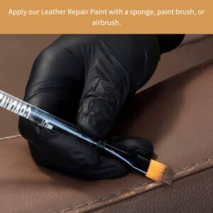 Furniture Clinic Leather Repair Paint & Dye | 2-in-1 Seal and Color | Use on Faded, Worn, and Scratched Car Seats, Clothing | Quick and Easy Leather Restorer for Furniture (Midnight Black, 50ml/1.6oz)