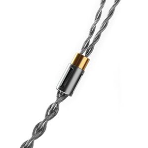 Linsoul DDHIFI BC130A Air Nyx Upgraded Earphone Cable with Shielding Layer, L-Shaped 4.4mm Balanced Plug, Shielded 2pin Connector for Audiophile Musician (55cm)