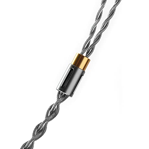 Linsoul DDHIFI BC130A Air Nyx Upgraded Earphone Cable with Shielding Layer, L-Shaped 4.4mm Balanced Plug, Shielded 2pin Connector for Audiophile Musician (55cm)