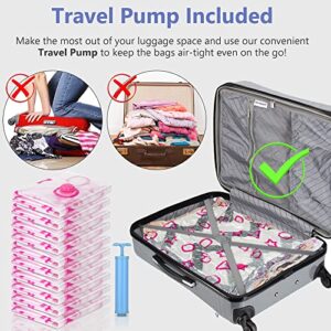 ROUTDOM Vacuum Storage Bags,Large Space Saver Vacuum Bags,Storage Bags Vacuum Sealed for Bedding,Comforters,Clothes,Blankets,Pillows with Hand Pump for Travel (Jumbo 10 Pack)