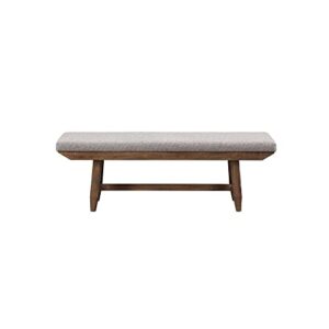 steve silver rustic ranch driftwood finish, upholstered seat, stretchers, distressed heirloom feel, 60 inches length bench, full