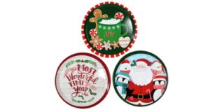 large round christmas platters 13.75 in. for holiday settings set of 3