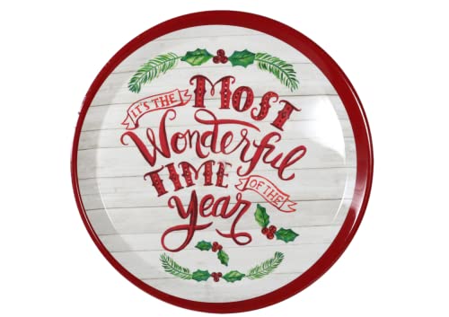 Large Round Christmas Platters 13.75 in. for Holiday Settings Set of 3