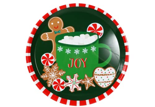 Large Round Christmas Platters 13.75 in. for Holiday Settings Set of 3