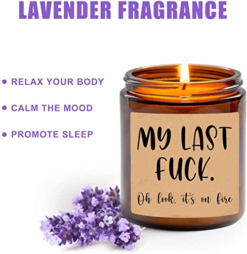 Averaze Fairys Gift My Last Fuck Oh Look Its On Fire Candle Gifts for Her, Him Funny Gifts for Women, Gifts for Men Best Friend, Friend Gifts Lavender 8oz