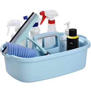 haundry large cleaning supplies caddy with handle, plastic storage bucket organizer for cleaning products, shower caddy basket for car, dorm, bathroom, garden, kitchen - blue