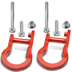 a-premium pair (2) front tow hooks kit front recovery hooks compatible with chevrolet chevy silverado 1500 2007-2019, gmc sierra 1500 2007-2019, cardinal red, front lh and rh, replace# 84192871