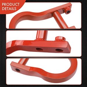 A-Premium Pair (2) Front Tow Hooks Kit Front Recovery Hooks Compatible with Chevrolet Chevy Silverado 1500 2007-2019, GMC Sierra 1500 2007-2019, Cardinal Red, Front LH and RH, Replace# 84192871