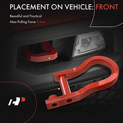 A-Premium Pair (2) Front Tow Hooks Kit Front Recovery Hooks Compatible with Chevrolet Chevy Silverado 1500 2007-2019, GMC Sierra 1500 2007-2019, Cardinal Red, Front LH and RH, Replace# 84192871