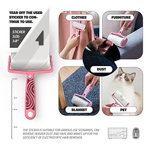 LIJIU® Pet Hair Remover Roller 3Pack for Cleaning Cat Fuzzy & Dog Hair on Cloth, Furniture, Couch, Carpet, Bed and etc. (Contain Reusable Roller, Sticky lint Roller & pet Hair Scraper)