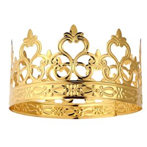 cabilock cake crown decorative children crown ornament baking cake adornment crown birthday cake decoration for wedding birthday party (golden)