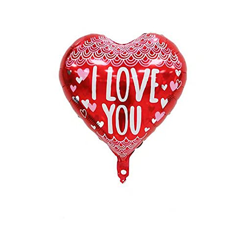 AVMBC Red Heart Shaped Foil Balloons I Love You Valentine's Day Heart Balloons Romantic Valentine's Day Wedding Confession Courtship Party Decor 10 Pcs