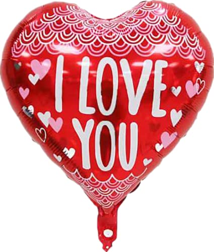 AVMBC Red Heart Shaped Foil Balloons I Love You Valentine's Day Heart Balloons Romantic Valentine's Day Wedding Confession Courtship Party Decor 10 Pcs