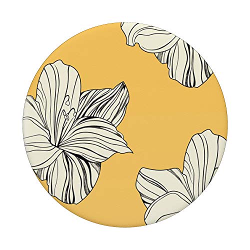 Stylish Retro Yellow Floral Phone Popper PopSockets Swappable PopGrip