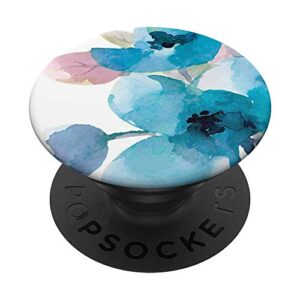 teal vintage floral phone popper popsockets swappable popgrip
