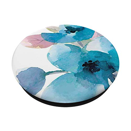 Teal Vintage Floral Phone Popper PopSockets Swappable PopGrip