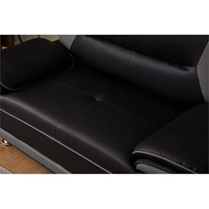 Kingway Furniture Lilian Faux Leather Livingroom Loveseat in BlackGray