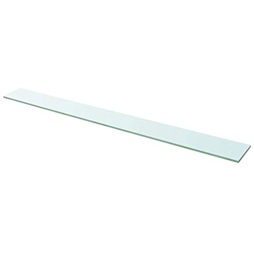 SunshineFace Glass Shelf Tempered Glass Shelf Panel, Modern Display Shelf Floating Shelves for Homes, Shops, 43.3"x4.7" (LxW), 0.3" Thick, Clear