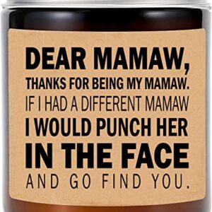 Averaze Mamaw Candle - Mamaw Gifts from Grandkids - I'd Punch Another in The Face - Fun Gag for Her - Mother's Day Candle - Lavender Scented Candles 8oz