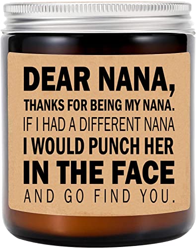 Averaze Nana Candle Nana Gifts from Grandkids Id Punch Another in The Face Fun Gag for Her Mothers Day Candle Lavender Scented Candles 8oz