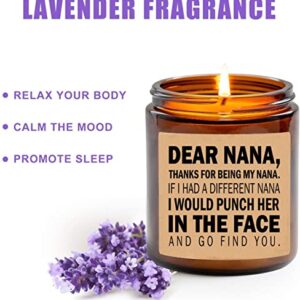 Averaze Nana Candle Nana Gifts from Grandkids Id Punch Another in The Face Fun Gag for Her Mothers Day Candle Lavender Scented Candles 8oz