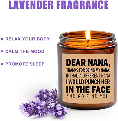 Averaze Nana Candle Nana Gifts from Grandkids Id Punch Another in The Face Fun Gag for Her Mothers Day Candle Lavender Scented Candles 8oz