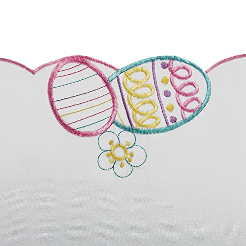 OWENIE Easter Table Runner, Embroidered and Cutwork Colorful Eggs Table Runner for Easter Holiday and Spring Season Table Decor, 13 x 70 Inch Cute Dresser Scarves