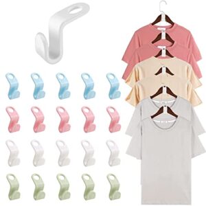 aoof 60pcs clothes hanger connector hooks 4-colors hanger extender clips plastic cascading clothes hooks for wardrobe