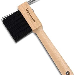 Ueemph Hoof Picks for Horses,Wooden Handle Hoof Pick with Brush，Sturdy and Durable，Excellent Texture， (1 Pieces)